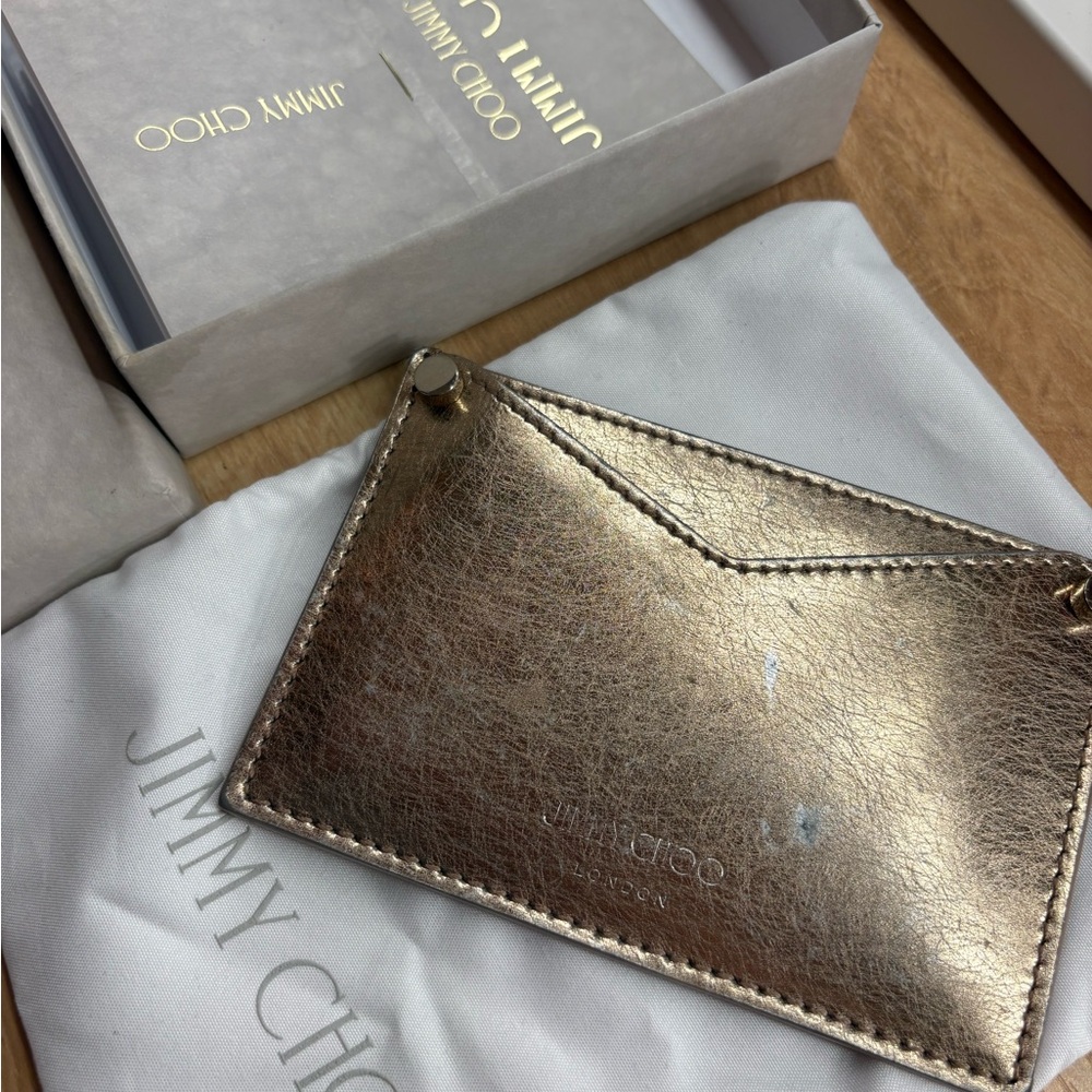 Jimmy Choo Rose Gold Leather Card Holder